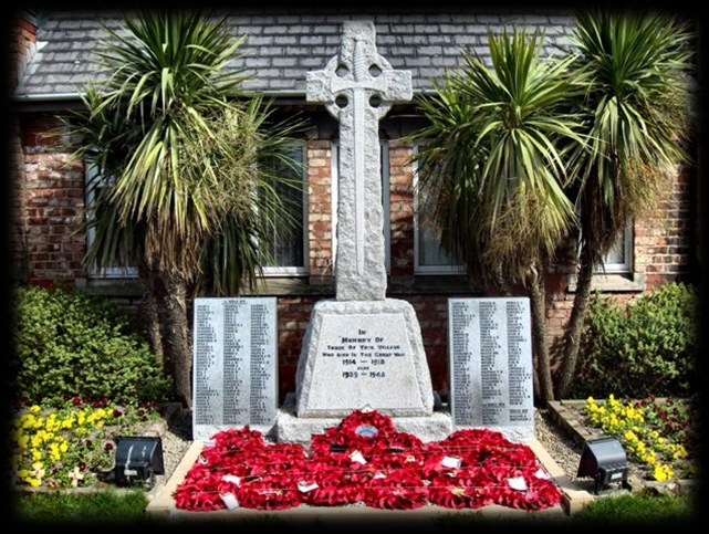 Wheatley Hill War Memorial in the cemetery grounds